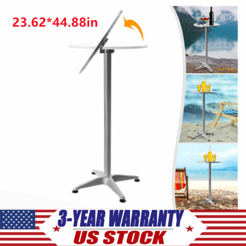 Bar Height Dining Table Pub Round Tall Folding Indoor/Outdoor Patio Metal Party