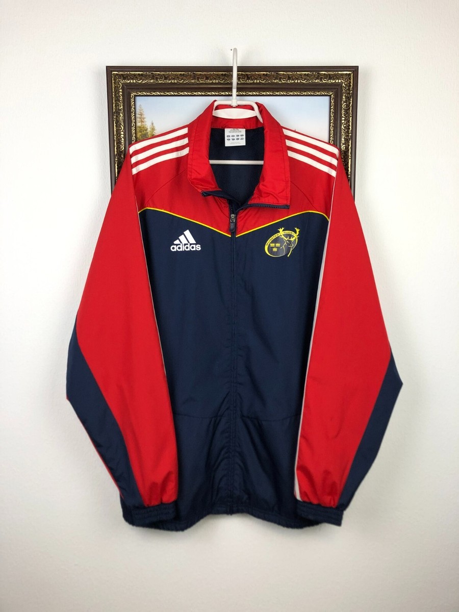 Vintage Adidas Munster Rugby Union Jacket Mens Track Top Zip