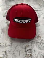 Discraft Logo Adjustable Snapback Trucker Hat Red Disc Golf Cap New