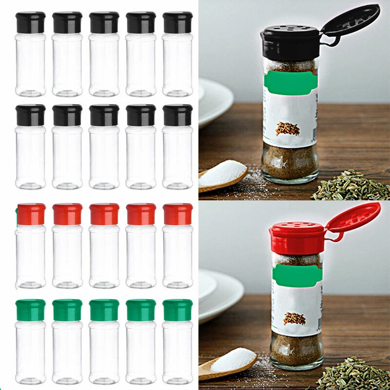 10pcs Empty Spice Bottles with Lid Reusable Plastic Containers for