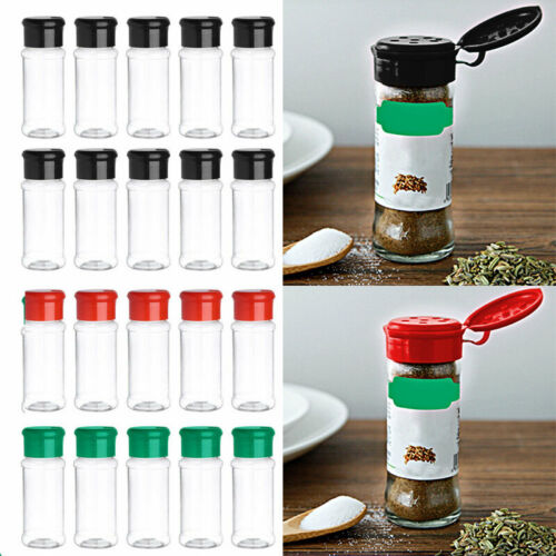 10pcs Empty Spice Bottles with Lid Reusable Plastic Containers for Storing Spice - Picture 1 of 27
