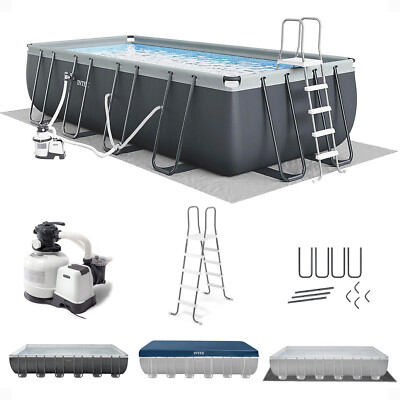 Intex 26363EH 24' x 12' x 52'' Rectangular Ultra XTR Frame Swimming Pool w/ Pump