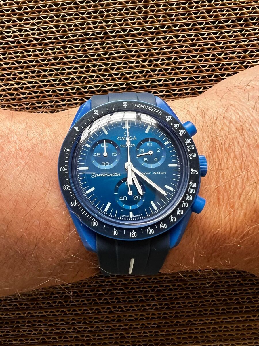 MISSION TO NEPTUNE RUBBER WATCH STRAP OMEGA MOON SWATCH MISSION TO NEPTUNE RUBBER WATCH STRAP OMEGA MOON SWATCH