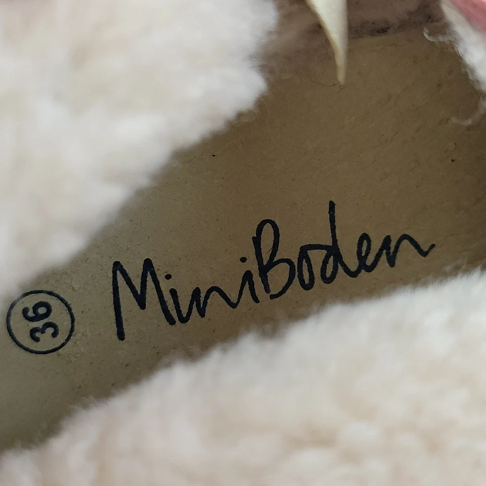 Мини Boden ботинки девочек ЕС 36 (США 4) леопард воловья кожа флисовая подкладка C0688 - Изображение 4 из 4