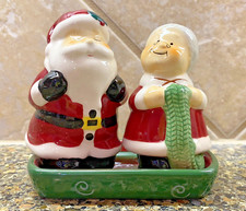 Santa and Mrs. Claus Salt and Pepper Shakers with stand New and Never Used