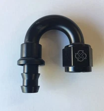 W513 -10 AN 10 AN 180° Degree Push-On Hose End fittings Push Lock Aluminum BLACK