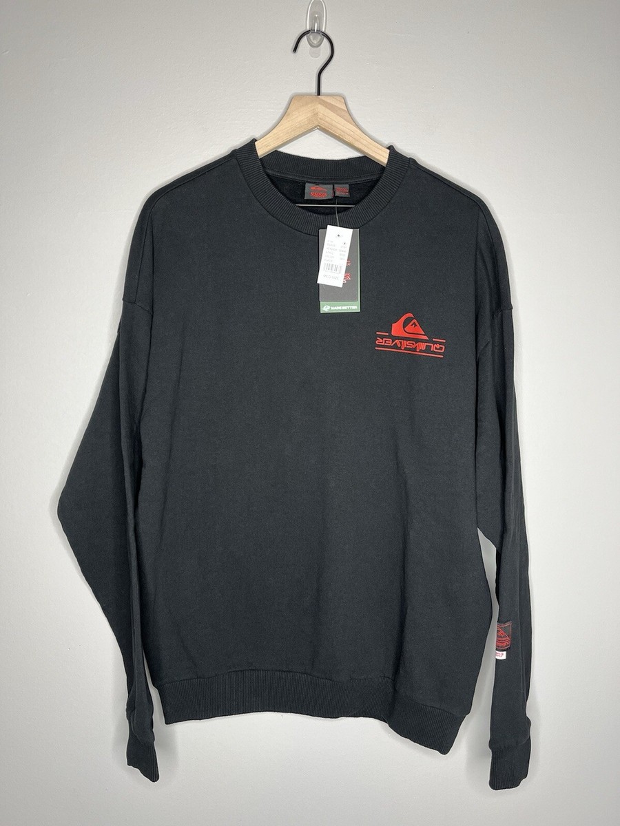 NWT Quicksilver Men's M Stranger Things Reefer Crew Black Pullover  Sweatshirt