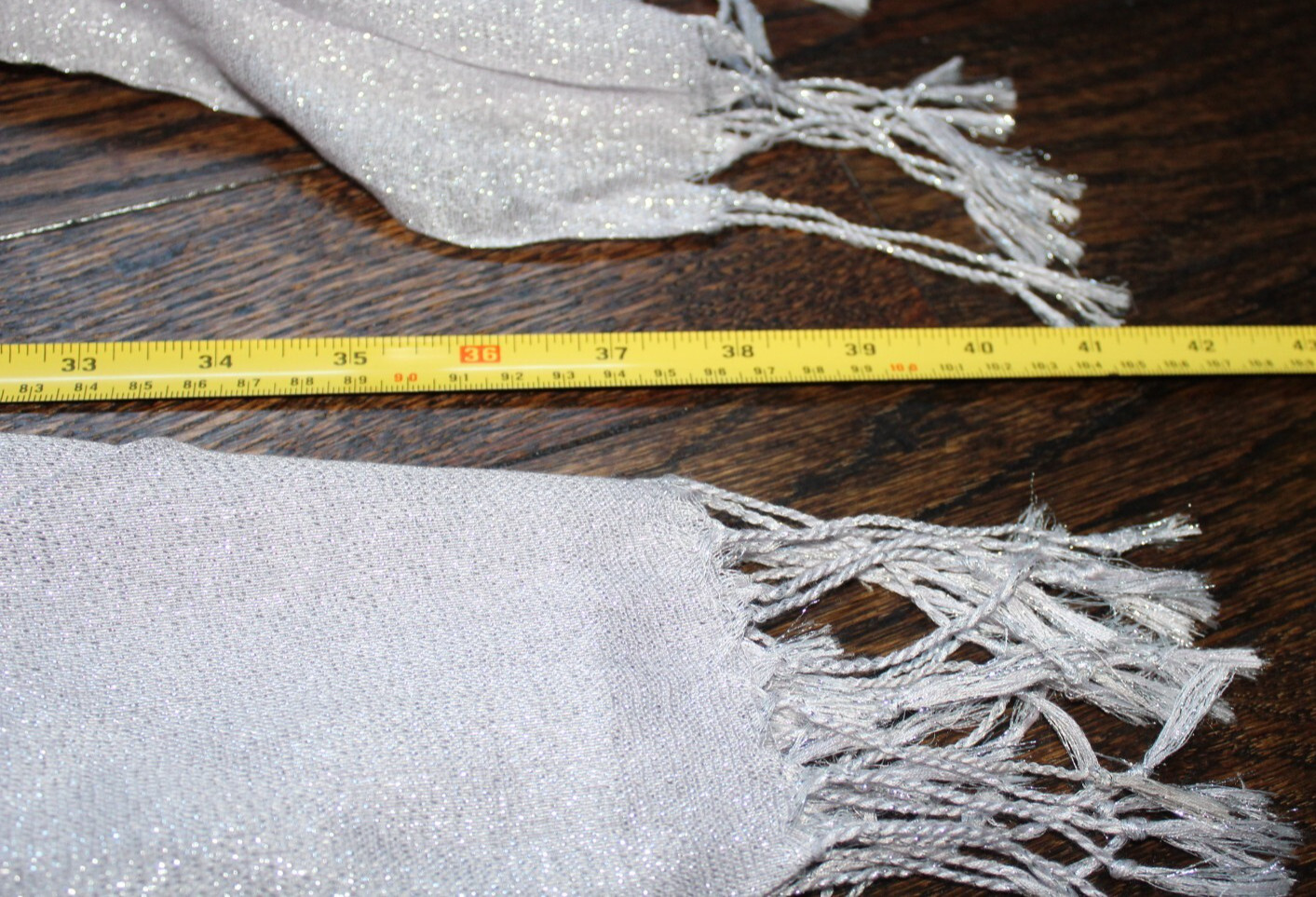 Lightweight Rectangle Scarf 31x80" Solid Metallic… - image 2