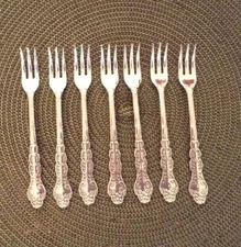 National Stainless Nancy lot of 7 cocktail forks EUC polished