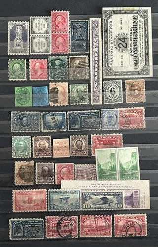 Old Group Of Vintage US Stamps, Used & Mint … Back Of Book, Locals, Etc