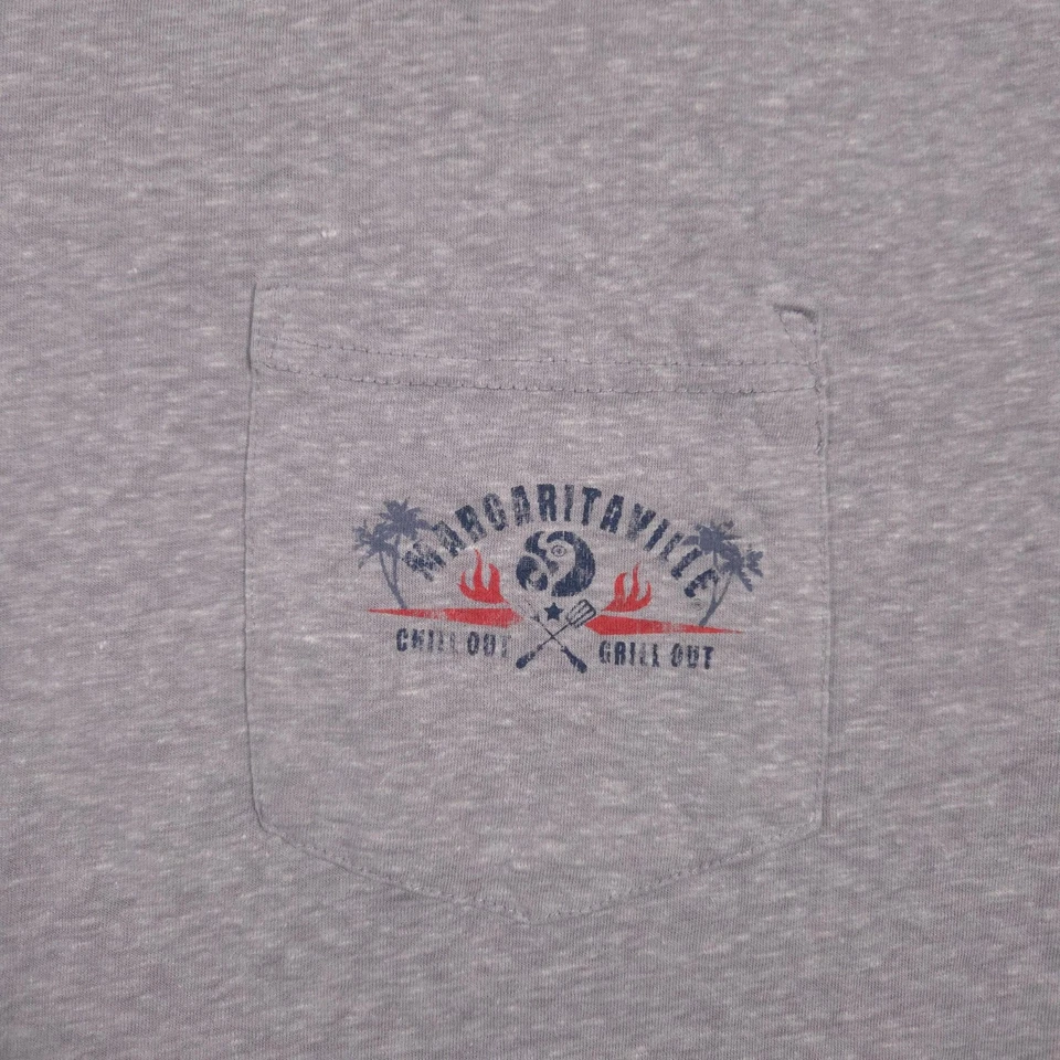 Camisa Margaritaville Para Hombres 2XL Gris Bolsillo Camiseta Chill Out Parrilla Barbacoa Gráfico Foto 4 de 4