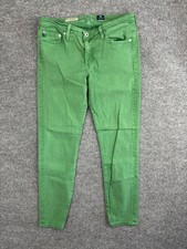 AG Jeans The Stevie Ankle Womens 30R Green Slim Straight Ankle Made in USA