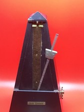 Vintage Metronome de Maelzel Pyramid Black Wood Paris France Working Seth Thomas