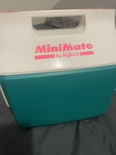 Vintage 1990’s Mini Mate Cooler By Igloo Made In USA Retro Hot Pink Neon Teal