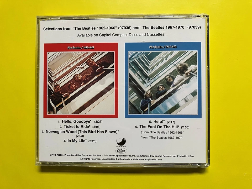 The Beatles – Selections From "1962-1966" & "1967-1970" (Red / Blue) promo CD - Image 2 of 2