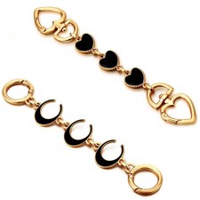 2Pcs Bag Extender Chain Heart Moon Purse Strap Extenders for Handbags
