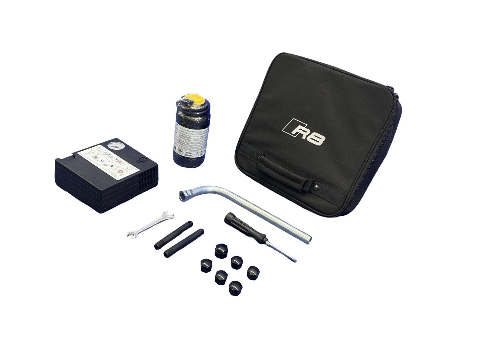 2017-2023 AUDI R8 V10 4S RWS OEM EMERGENCY TIRE INFLATOR TOOL KIT SET W/ CASE