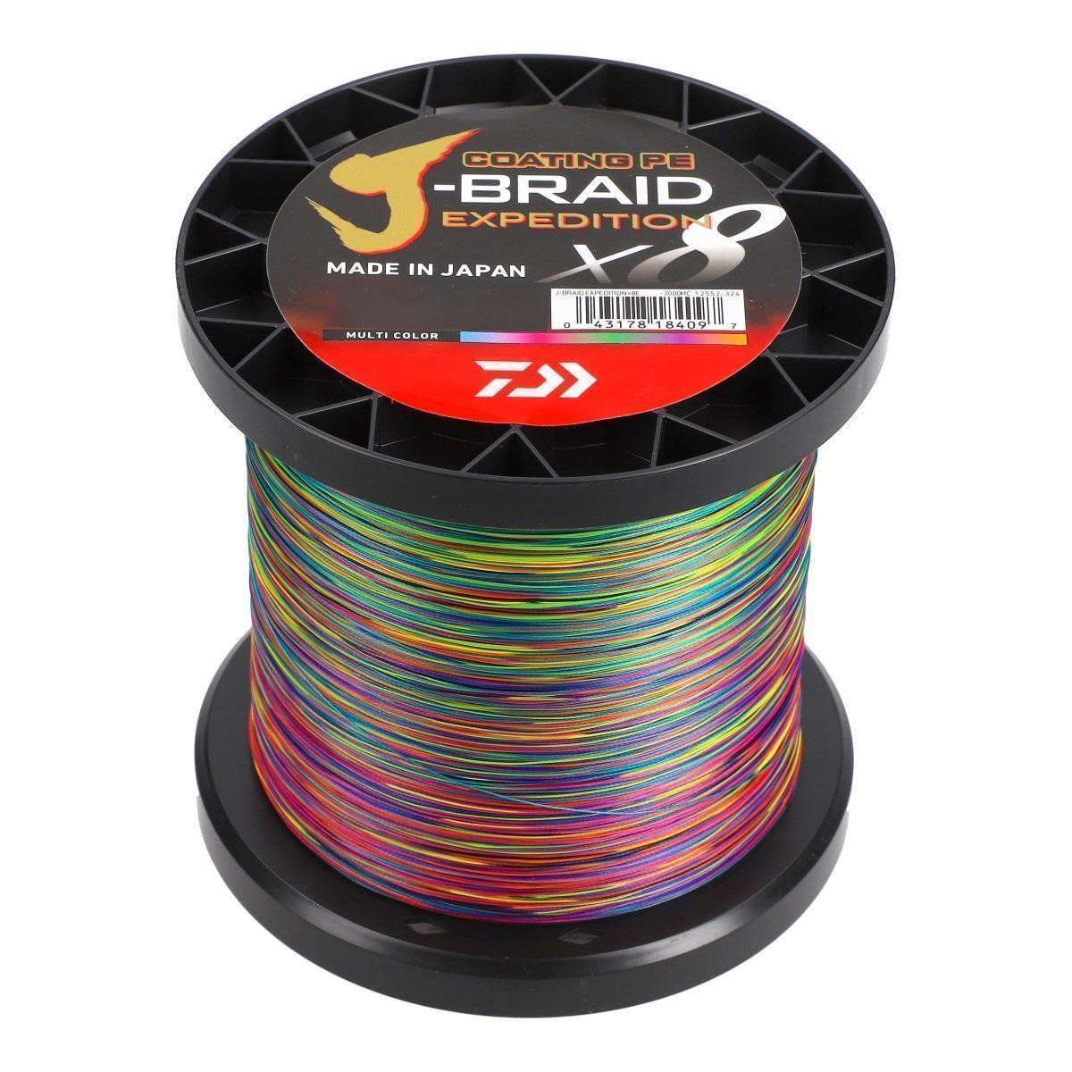 Daiwa J-Braid Expedition X8 3000m Grospule Geflochtene Schnur Multi Color 66790₽