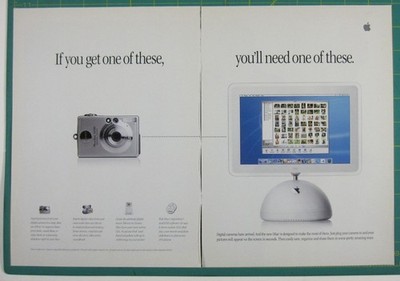Print Ad Apple iMac G4 Desktop Computer ADVERTISEMENT 2 PAGE 2000s Technology