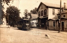 Trolley Terminal Hamilton Square NJ New Jersey Dirt Road RPPC Postcard COPY