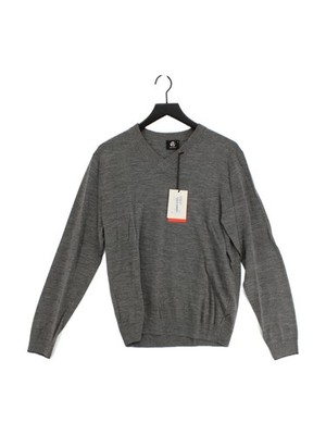 Paul Smith Herren Pullover M Grau 100% Wolle V-Ausschnitt Pulli Neu Mit Etikett