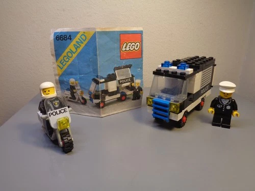 LEGO SYSTEM DENMARK VINTAGE 1980'S POLICE PATROL SQUAD SET No 6684 VERY RARE VG