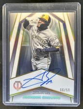 2026 Topps Tribute Jackson Chourio Pillars of the Game Auto Gold RC #/50 Brewers