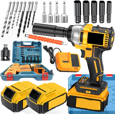 Electric Impact Wrench 1000Nm High Torque Impact Gun 1/2'' Cordless Impact Wrench