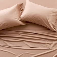 400 Thread Count Percale Sheet Set Light Adobe - Casaluna