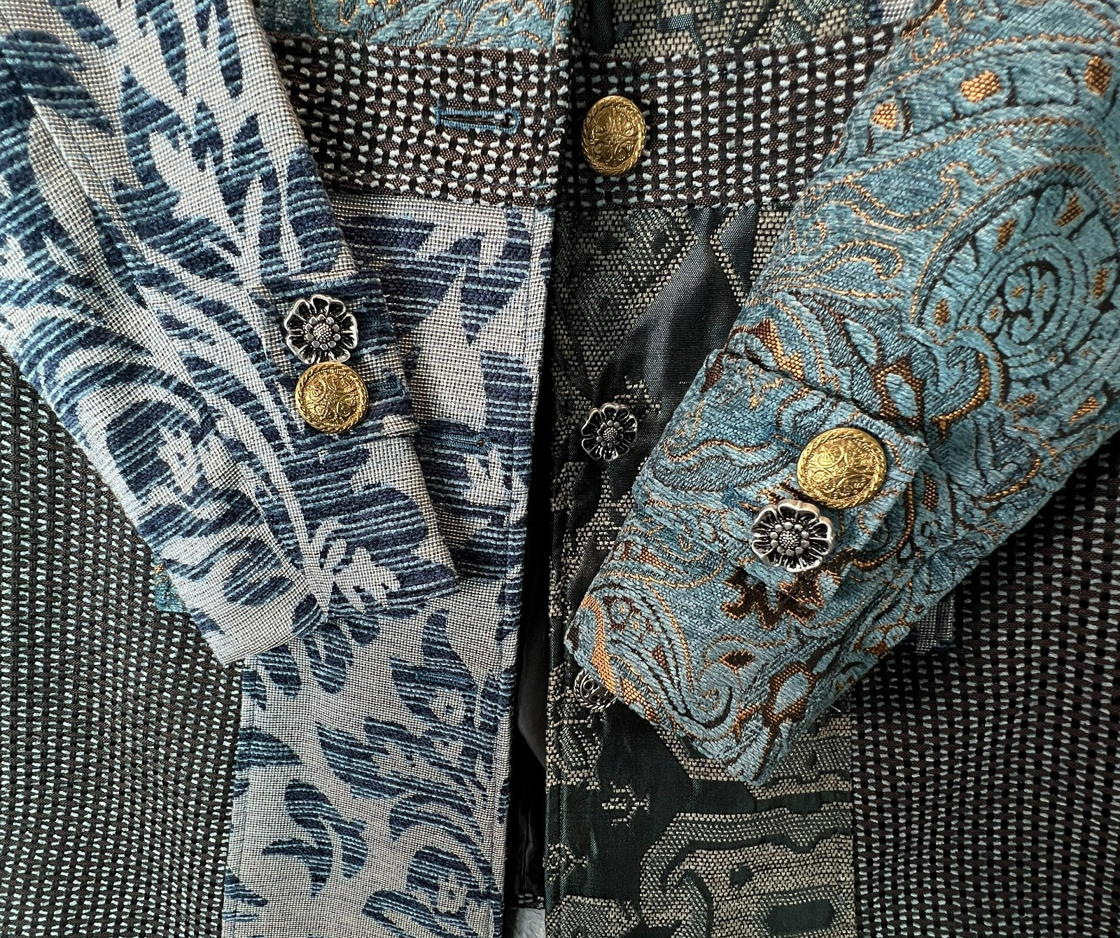 Venus Patchwork Tapestry Jacket Brocade Boho Artw… - image 4