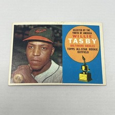 Topps 1960 Willie Tasby #322 All-Star Rookie Baseball Trading Card. rookie card picture