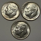 1964 Roosevelt Silver Dime Lot BU Uncirculated 90% Silver 2-D & 1-P