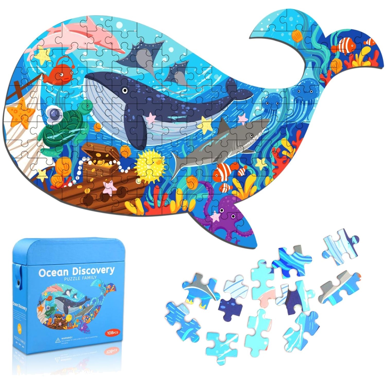 Sicheres 108 Teile Puzzle für Kleinkinder - Fördert Feinmotorik und Gedächtnis
