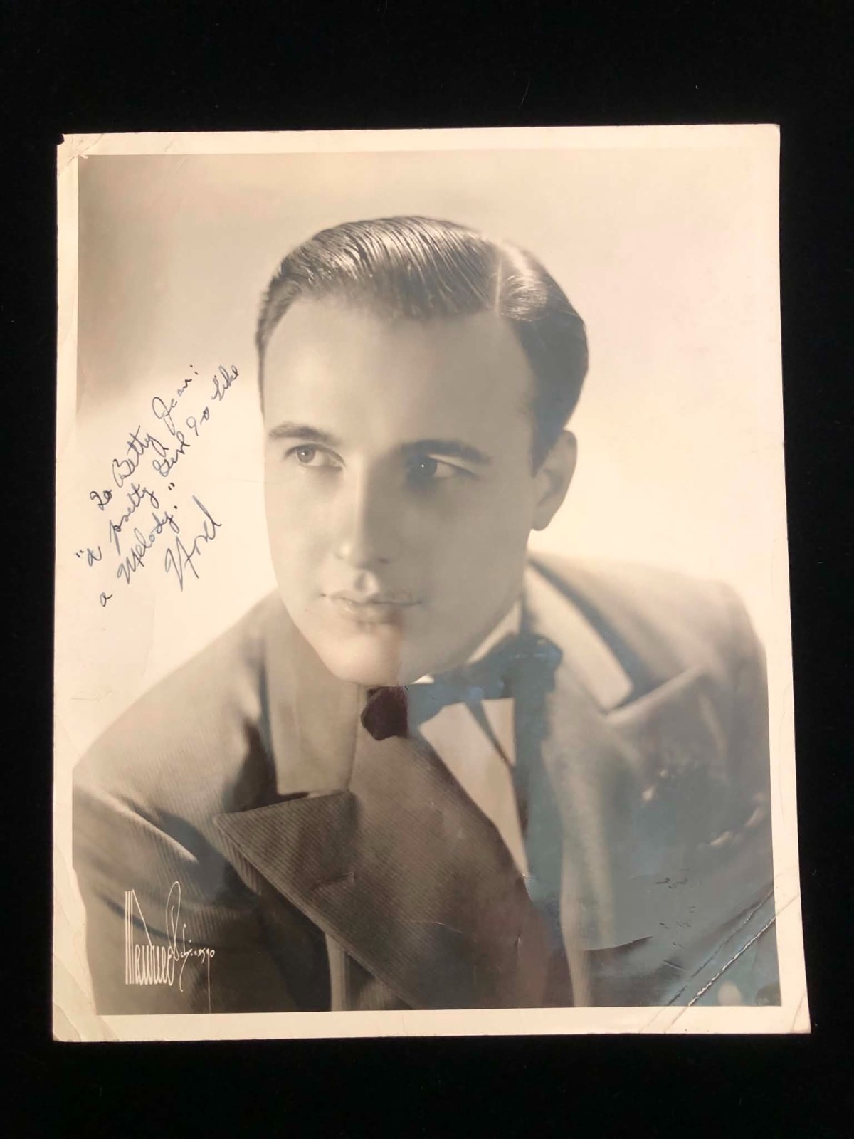 Vintage 1940s Autographed Celebrity Photograph “A Pretty Girl is Like a Melody"