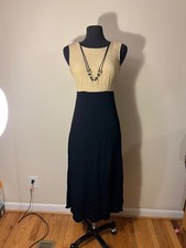 Vintage Black and Tan Maxi Dress 10
