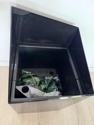 Lechuza Cursivo Premium 30 hochwertiges Pflanzgefäß, Schwarz hochglanz + Pon