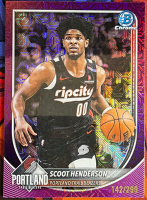 Topps 2023-24 Bowman Chrome U Scoot Henderson Red Shimmer #BCV-109 142/299