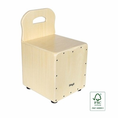 Stagg Kid's Cajón with EasyGo Backrest - Natural - CAJ-KID-N