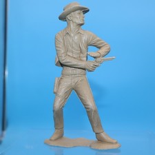 Vintage LOUIS MARX 6" TAN PLASTIC COWBOY GUNSLINGER FIGURE 1960s FULLY INTACT e