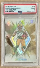2025 Panini Phoenix Football Color Blast Case Hit Matthew Golden Rookie RC PSA 9