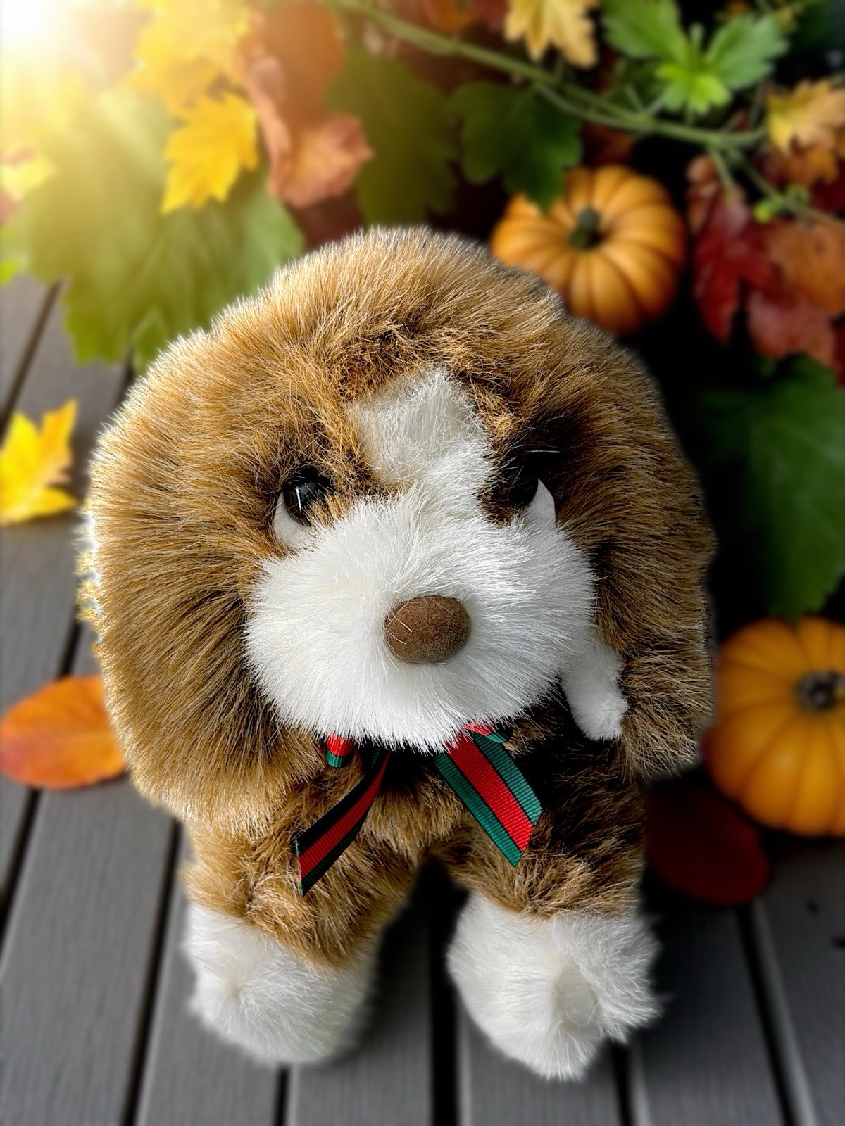 Russ Berrie Chuckie Dog Plush 364 Caress 90s Soft Pet Long Hair Spaniel 22cm VGC