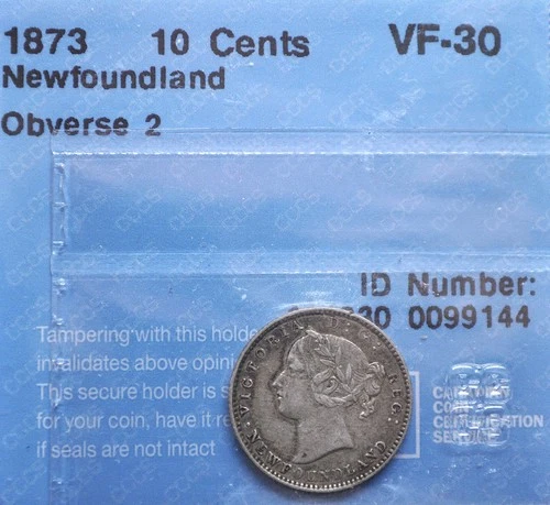 1873 Newfoundland 10 Cents — photo from the most recent tracked eBay sale