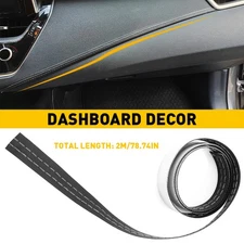 2M PU Leather Car Accessories Dashboard Decor Line Sticker Moulding Trim White