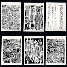 6 Pcs A4 Reusable Geometric Stencils for Painting - Hollow Leaves  Abstract ...