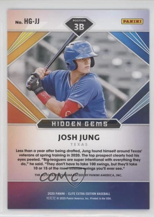 2020 Panini Elite Extra Edition Hidden Gems Black Josh Jung #HG-JJ Auto - Image 2 of 2
