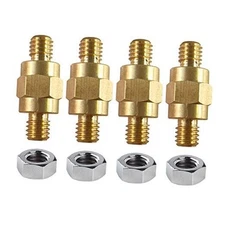  3/8"-16 Brass Stud Side Post Battery Terminal Bolt, Standard Battery 2 Pairs