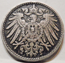 Germany Empire 5 Pfennig 1904 J Hamburg KM# 11 Low 818,000 mintage High Grade