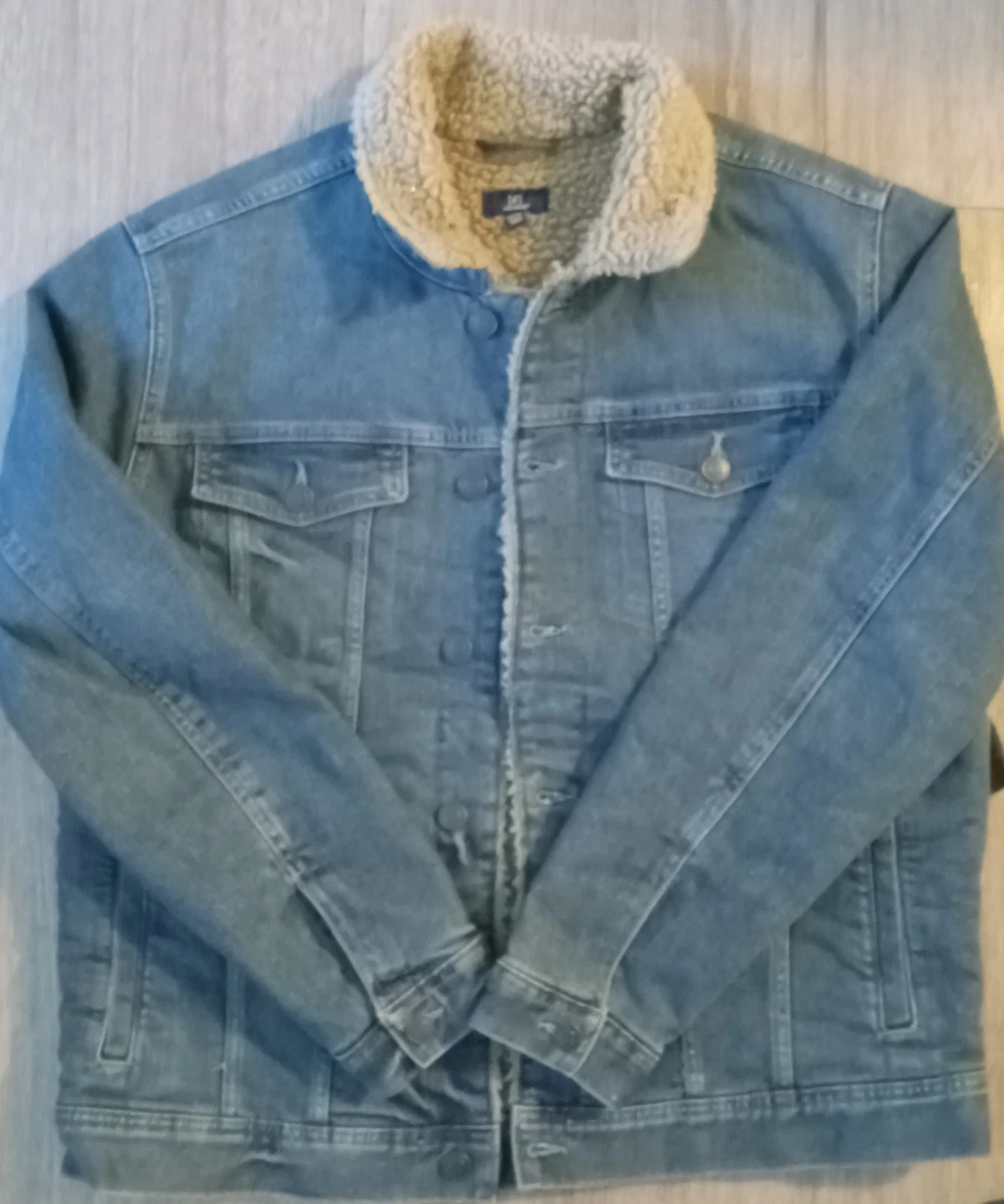 Mens Sherpa LINED DENIM Jacket SIZE Medium