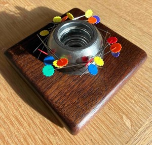 Black Walnut Magnetic Pin Holder – Handmade Desk & Sewing Organizer