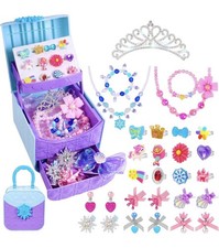 Girl Jewelry Box,Princess Jewelry Set for Little Girl'S 3-6 Years Old- Dress up
